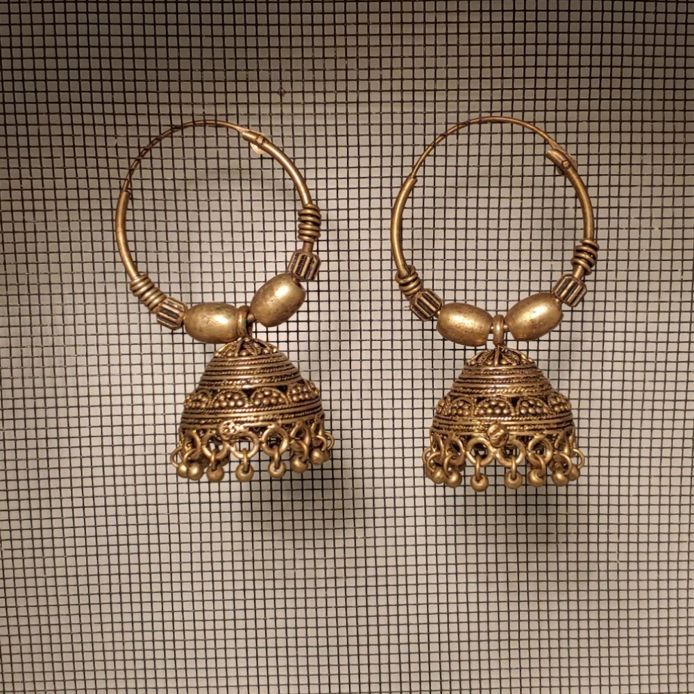 Indian Nepal Bronze Boho Tribal Earrings